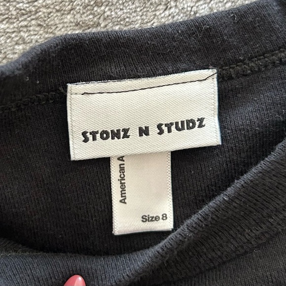 American Apparel Rhinestud Heart Embellished Shirt - Picture 3 of 6